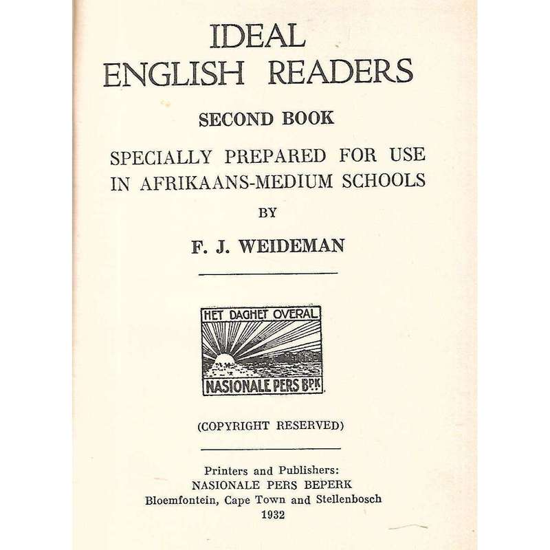 Ideal English Readers Second Book (Specially Prepared for Use in Afrikaans Medium Schools) | F. J...