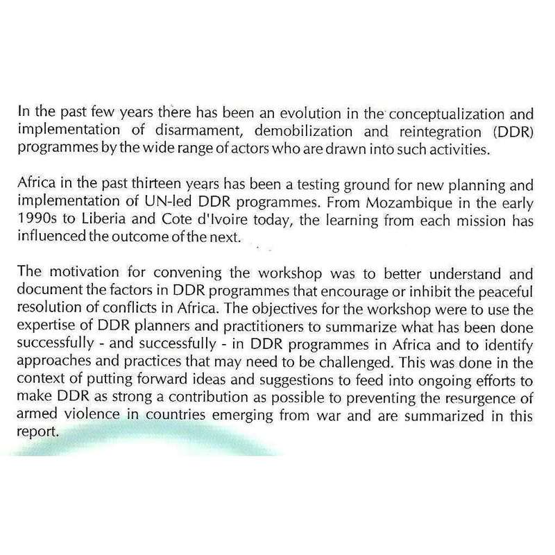Identifying Lessons from DDR Experiences in Africa: Workshop Report | Sarah Meek & Mark Malan (Ed.)