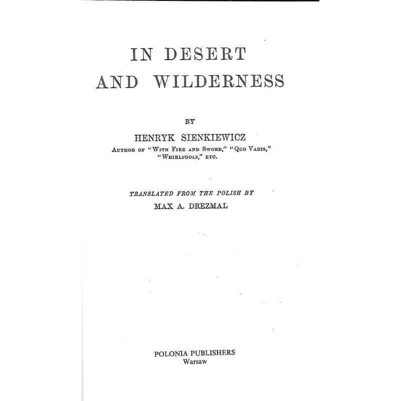 In Desert and Wilderness | Henryk Sienkiewicz