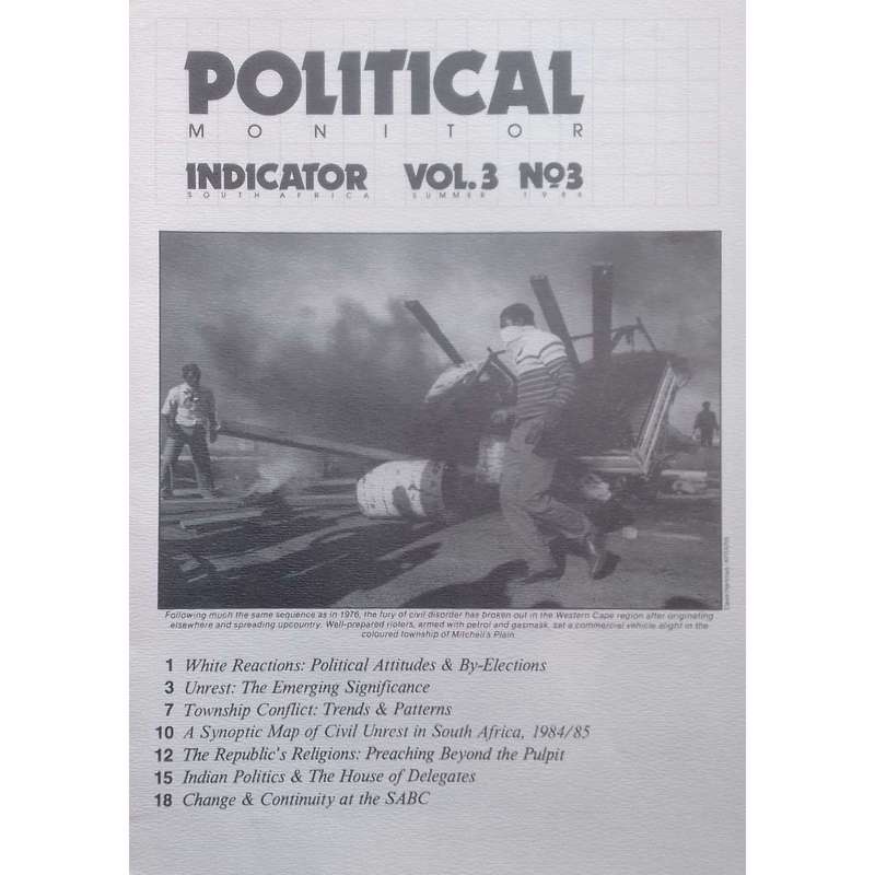 Indicator South Africa (Vol. 3, No. 3, Summer 1986, 5 Volumes in Folder)