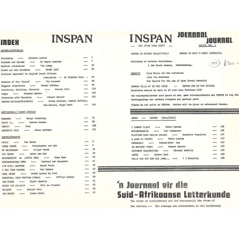 Inspan Journal (Volume 1, 1)