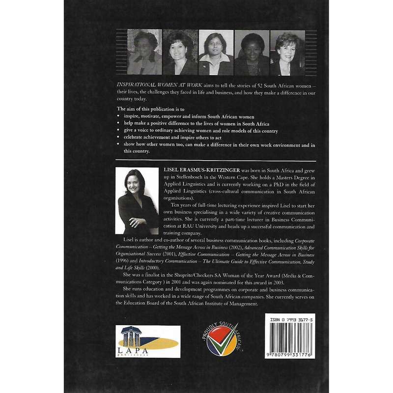 Inspirational Women at Work (Inscribed by Author) | Lisel Erasmus-Kritzinger
