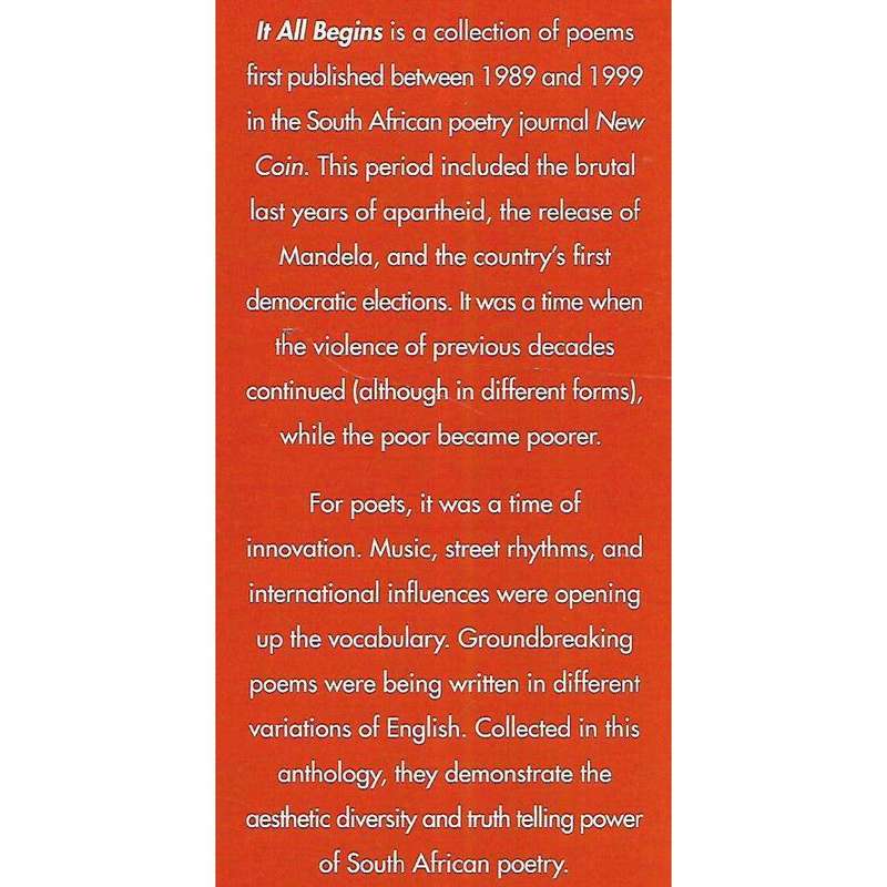It All Begins: Poems from Postliberation South Africa | Robert Berold (Ed.)