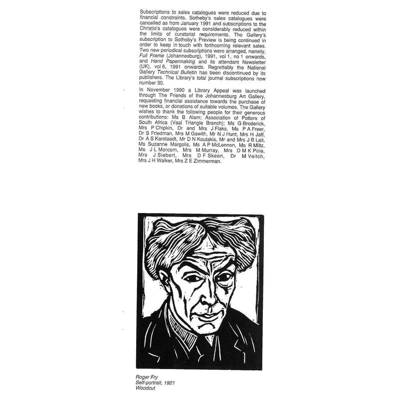 Johannesburg Art Gallery Annual Report (1990/1991)