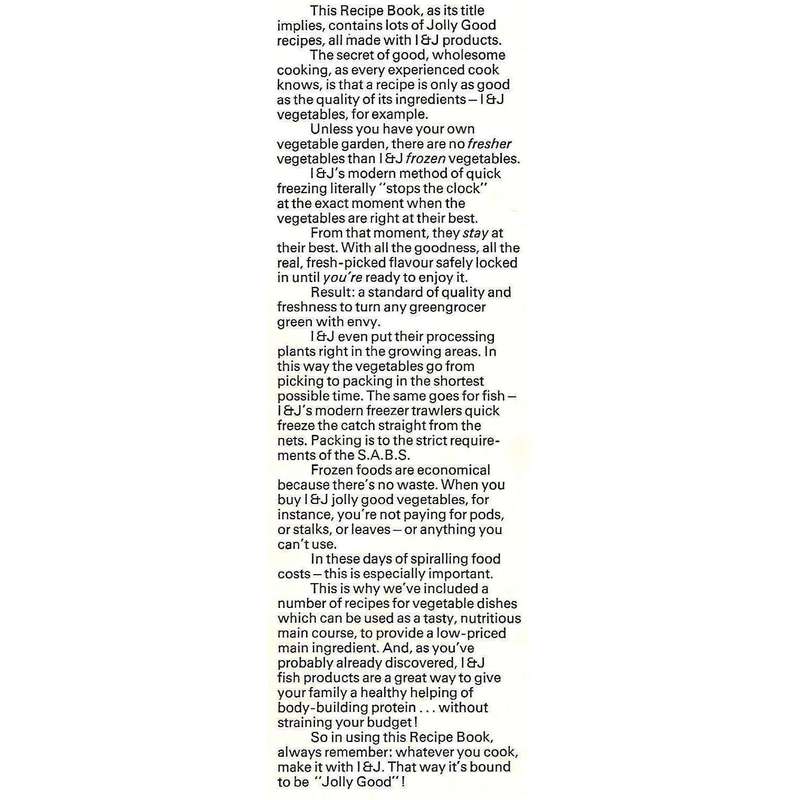 Jolly Good Recipes from I & J | Rudi Faulhammer