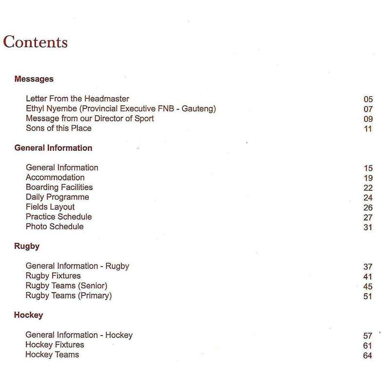 King Edward VII School Rugby and Hockey Festival Programme 2006