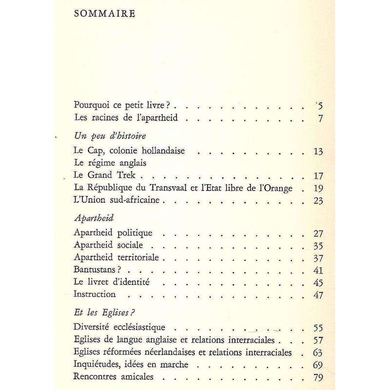 La Segregation Raciale en Afrique du Sud (French) | Jean Badertscher