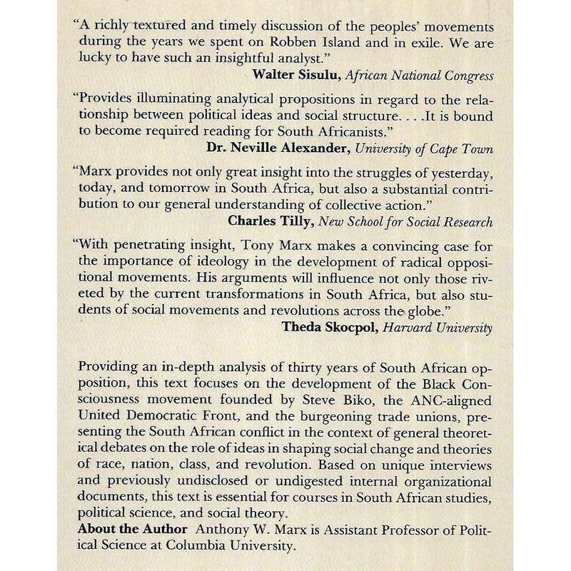 Lessons of Struggle: South African Internal Opposition, 1960-1990 (Inscribed by Author) | Anthony...