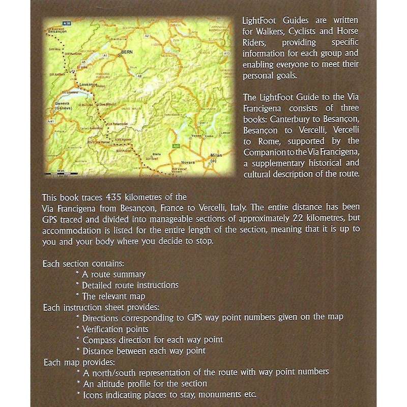 LightFoot Guide to the Via Francigena, Besancon to Vercelli | Paul Chinn & Babette Gallard