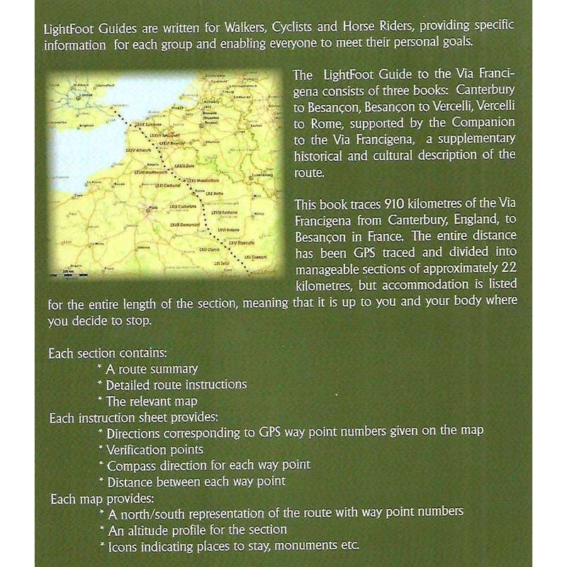 LightFoot Guide to the Via Francigena, Canterbury to Besancon | Paul Chinn & Babette Gallard
