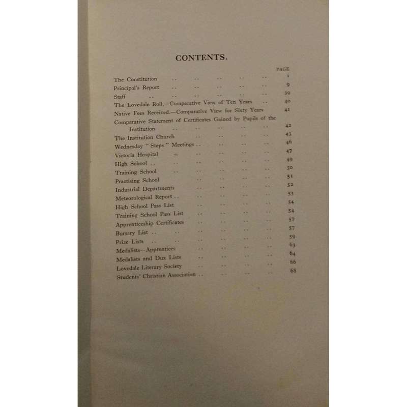 Lovedale Missionary Institution: Report for 1929, Being the Institution's Eighty-Eighth Year