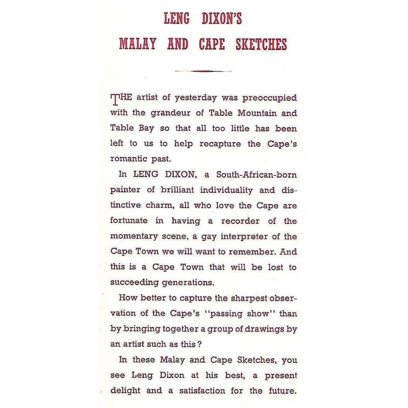 Malay and Cape Sketches | Leng Dixon