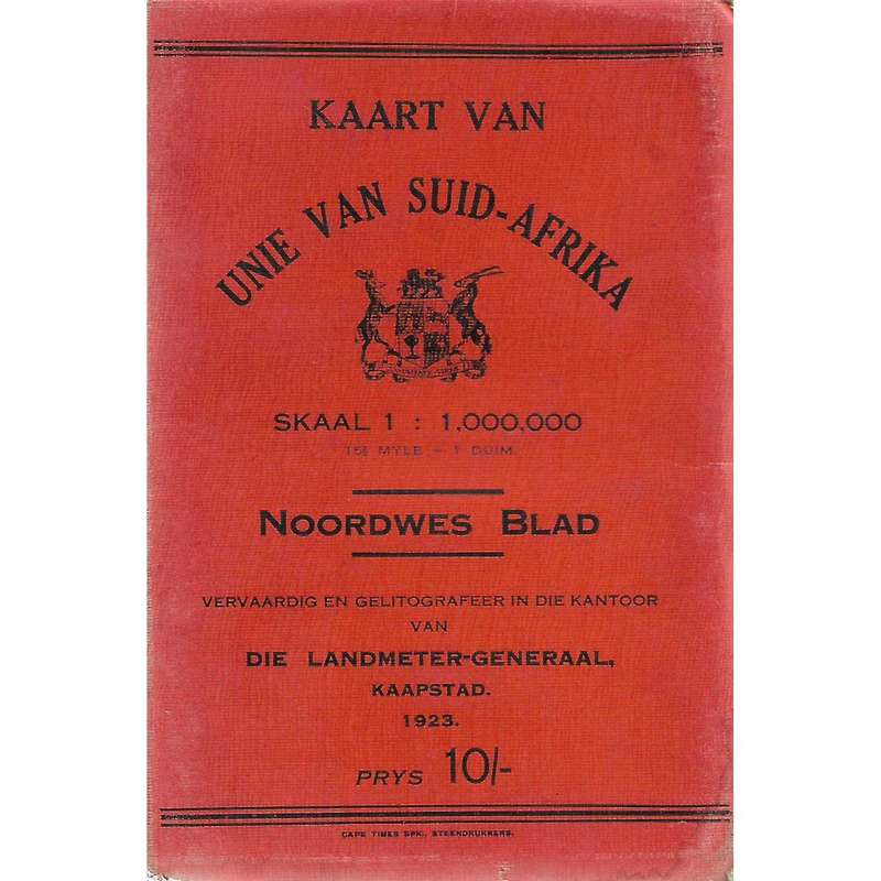 Map of Union of South Africa : North-West Sheet