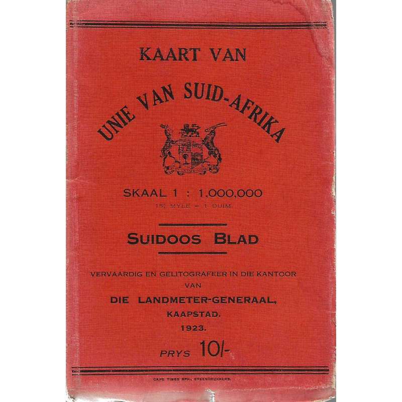 Map of Union of South Africa: South-East Sheet
