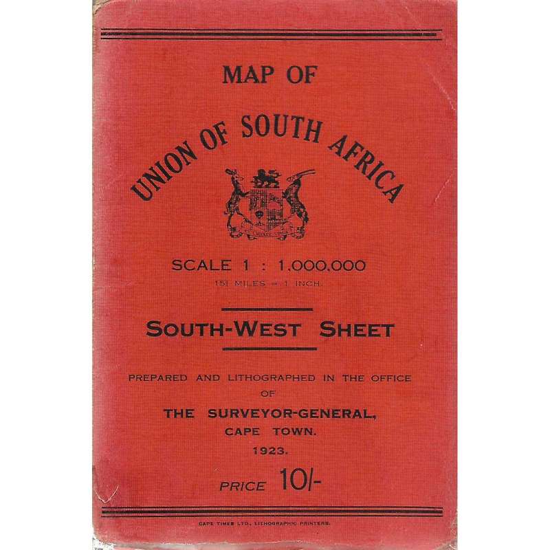 Map of Union of South Africa: South-West Sheet