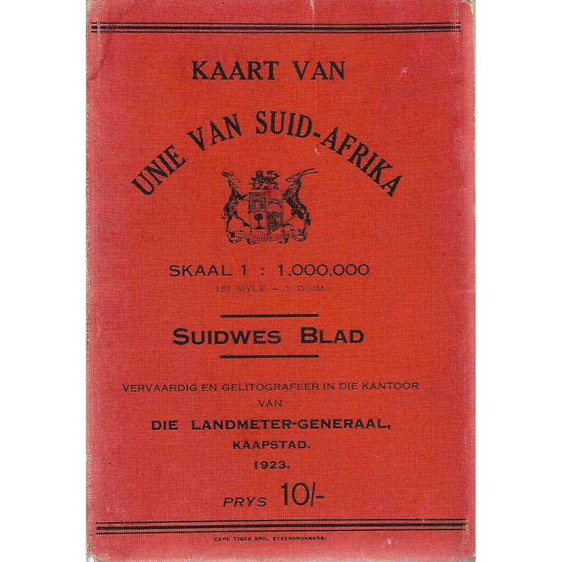Map of Union of South Africa: South-West Sheet