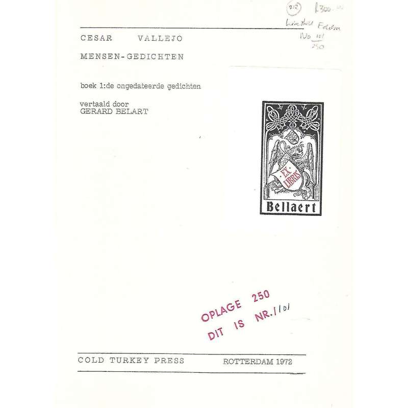 Mensengedichten: Boek 1: De Ongedateerde Gedichten (Limited Edition) | Cesar Vallejo