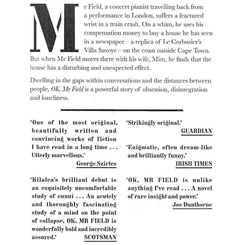 Ok, Mr Field | Katharine Kilalea