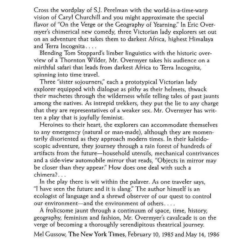 On the Verge, or The Geography of Yearning | Eric Overmyer