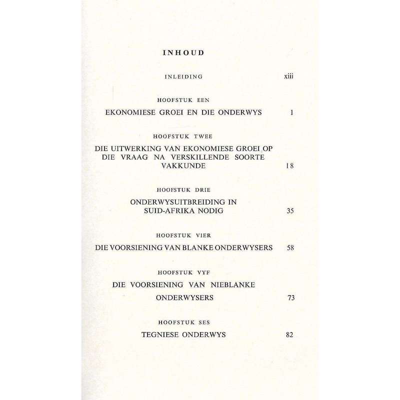 Onderwys en die Suid-Afrikaanse Ekonomie: Die 1961-Onderwyspaneel, Tweede Verslag