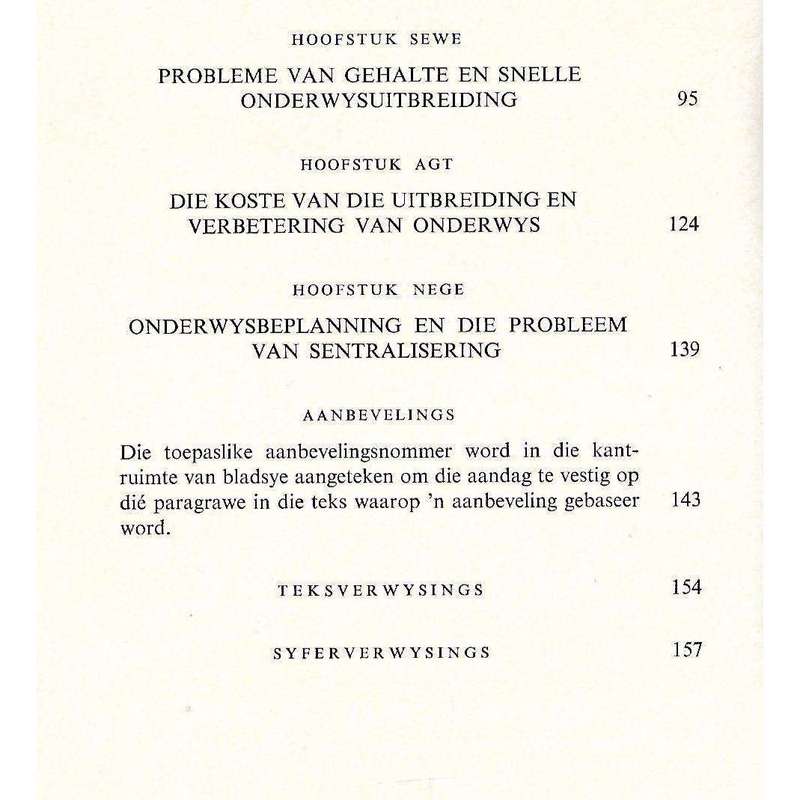 Onderwys en die Suid-Afrikaanse Ekonomie: Die 1961-Onderwyspaneel, Tweede Verslag