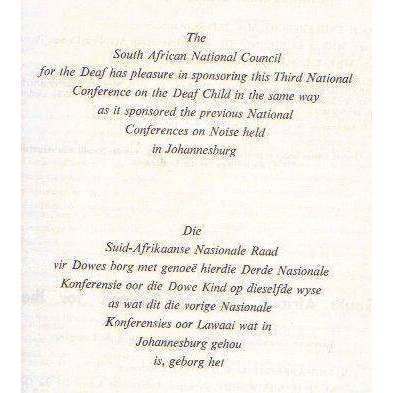 Papers Delivered During the Conference on the Deaf Child (English Afrikaans Edition)