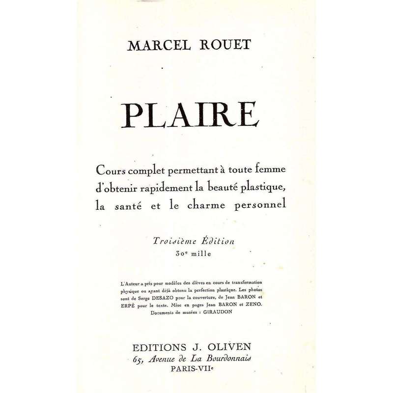 Plaire (French) | Marcel Rouet