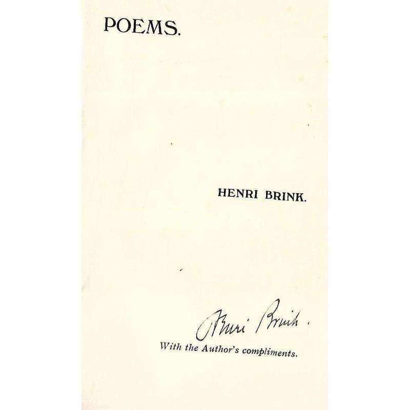 Poems (Signed by Author) | Henri Brink