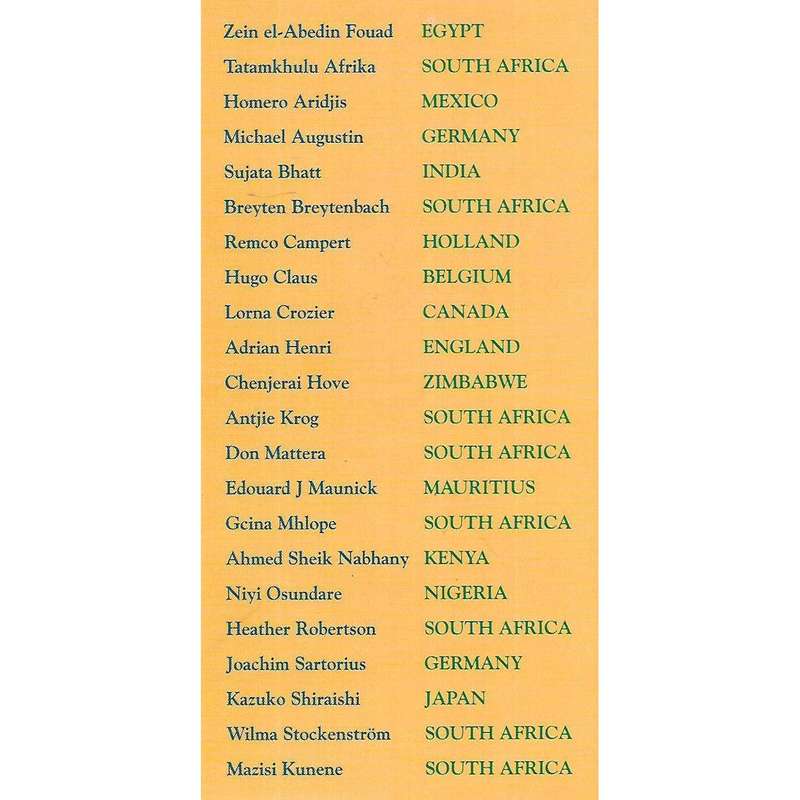 Poetry Africa '97: Poets in Durban