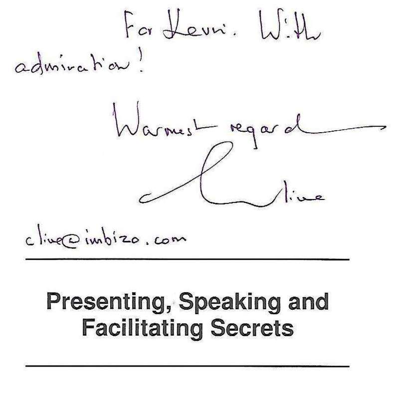 Presenting, Speaking and Facilitating Secrets (Inscribed by Author) | Clive Simpkins