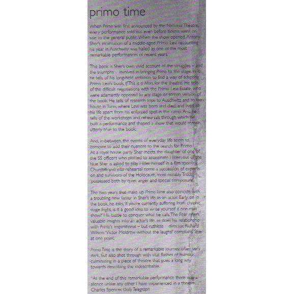 Primo Time (With Erratum Slip) | Antony Sher