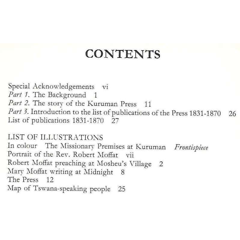 Printing for Africa: The Story of Robert Moffat and the Kuruman Press | F. R. Bradlow