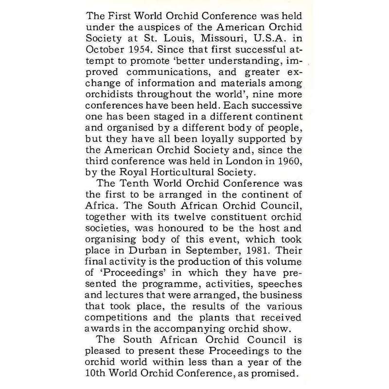 Proceedings of the 10th World Orchid Conference, 1981 | Joyce Stewart and C. N. (Klasie) van der ...