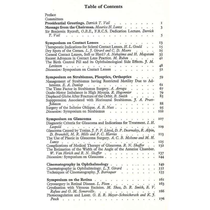 Proceedings of the First South African Ophthalmological Symposium (Limited Edition) | Maurice H. ...
