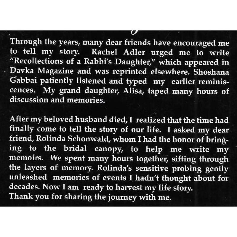 Recollections of a Rabbi's Daughter  (Inscribed by Author) | Rebbetzin Chana Twersky Rottenberg
