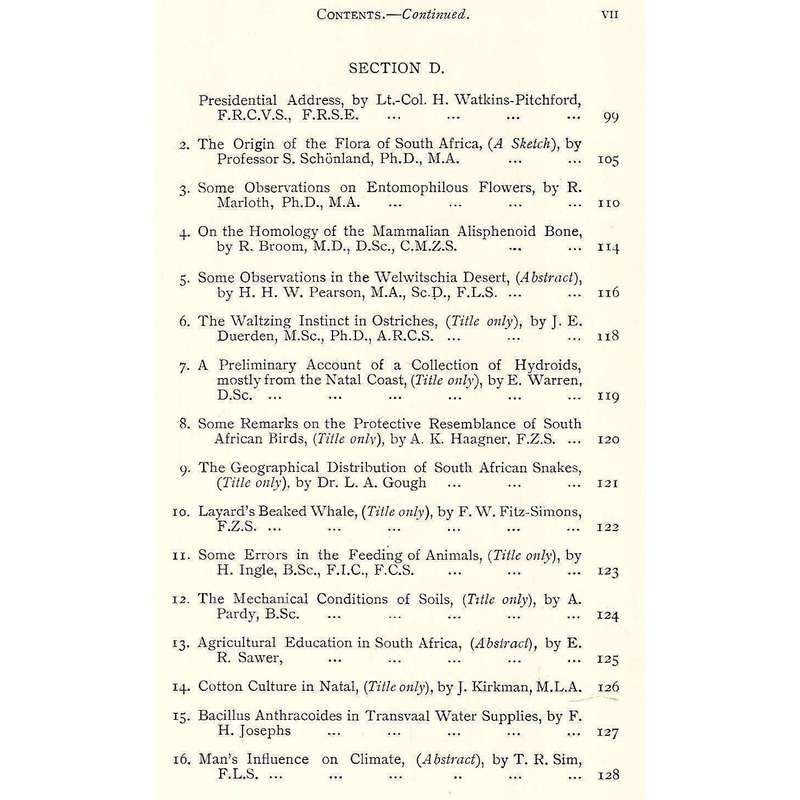 Report of the South African Association for the Advancement of Science (Fifth Meeting, 1907)