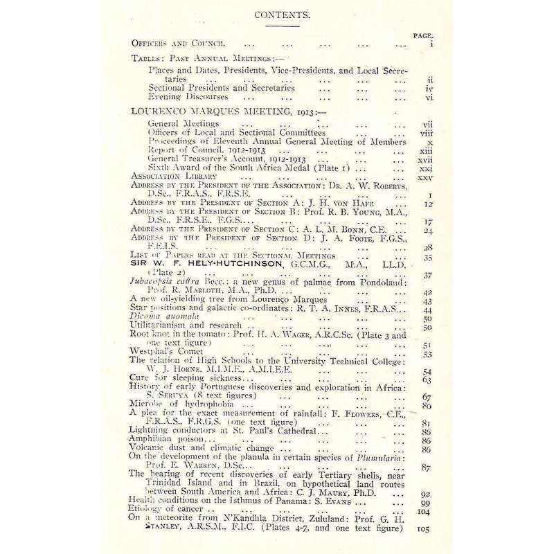 Report of the South African Association for the Advancement of Science (Lourenco Marques, 1913)