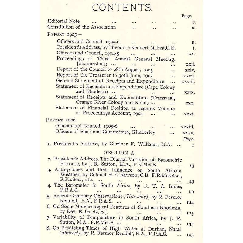 Report of the South African Association for the Advancement of Science (Third Meeting, Johannesbu...
