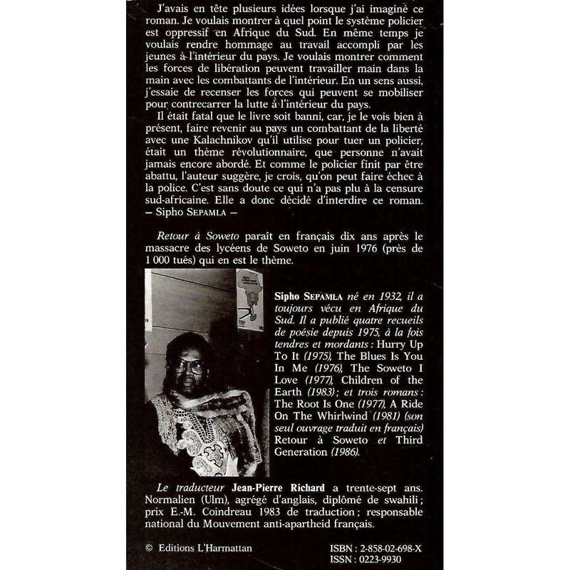 Retour a Soweto (French) | Sipho Sepamla