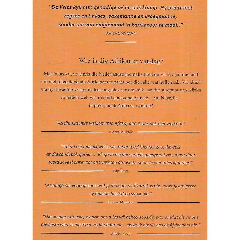 Rigtingbedonnerd: Op die Spoor van die Afrikaner Post-94 (Inscribed by Author) | Fred de Vries