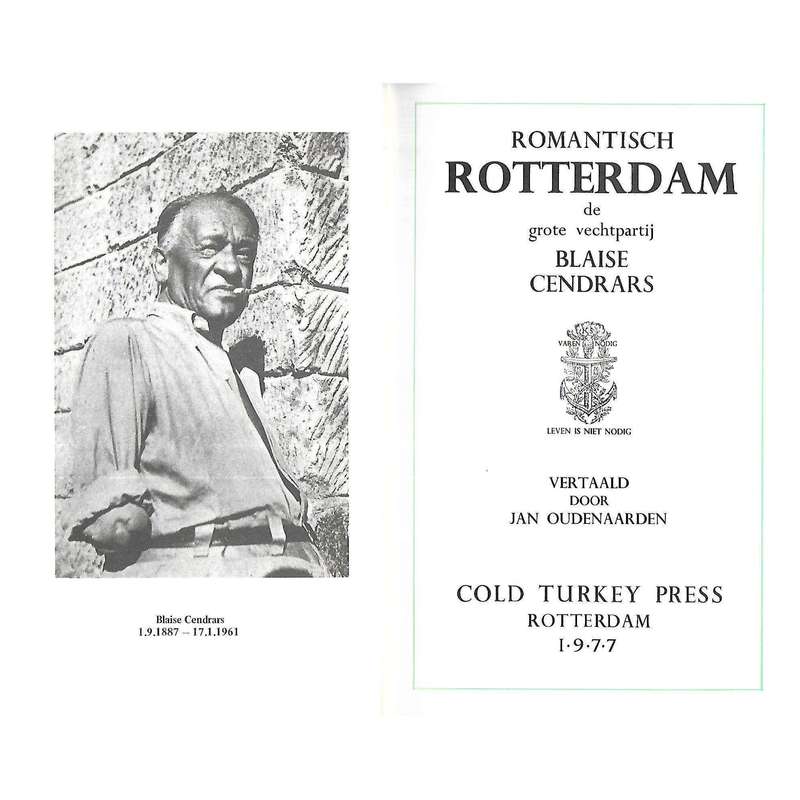 Rotterdam: De Grote Vechtpartij (Cold Turkey Press Edition) | Blaise Cendras