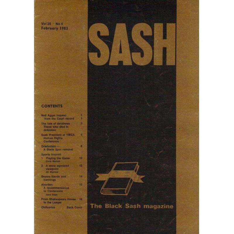 Sash: Vol 25, No. 4 The Black Sash Magazine | J. Wentzel
