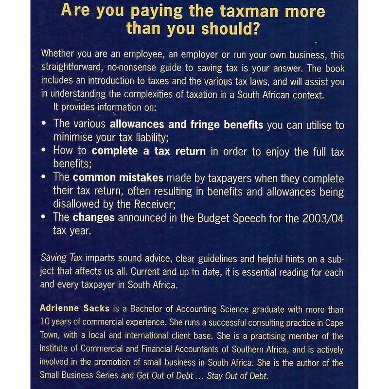 Saving Tax: Your Guide to Paying Less Tax | Adrienne Sacks