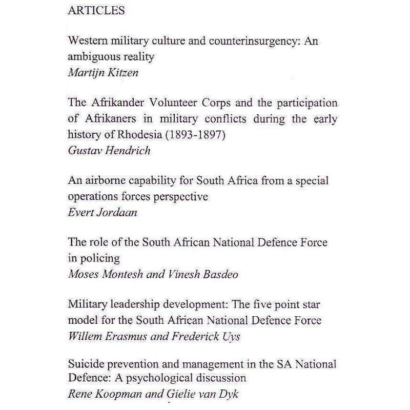 Scientia Militaria: South African Journal of Military Studies (Vol. 40, No. 1, 2012)