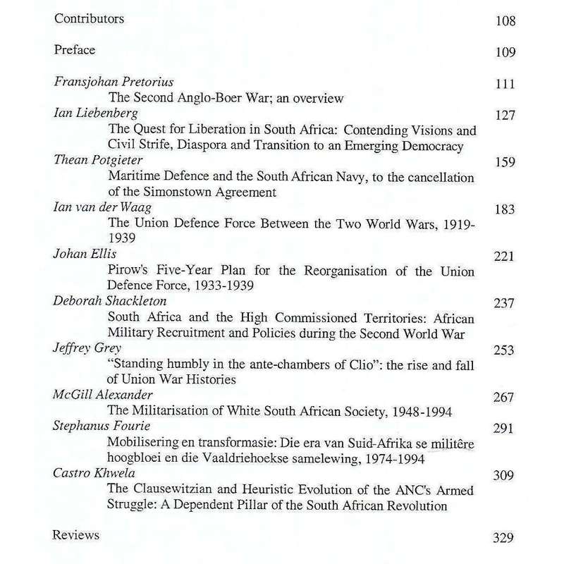 Scientiae Militaria: South African Journal of Military Studies (Vol. 30, No. 2, 2000)