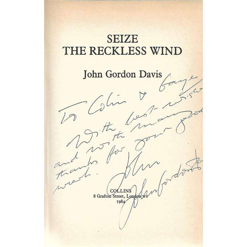 Seize The Reckless Wind (Inscribed by Author) | John Gordon Davis