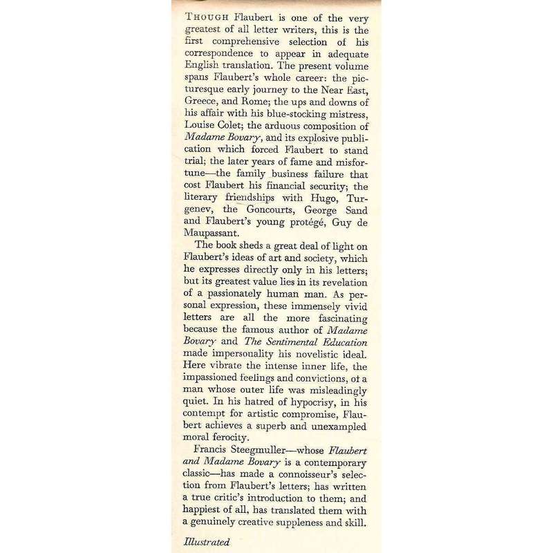 Selected Letters of Gustave Flaubert (Copy of Lionel Abrahams) | Francis Steegmuller (Ed.)