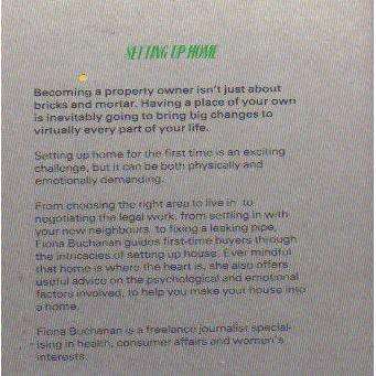 Setting up home | Fiona Buchanan