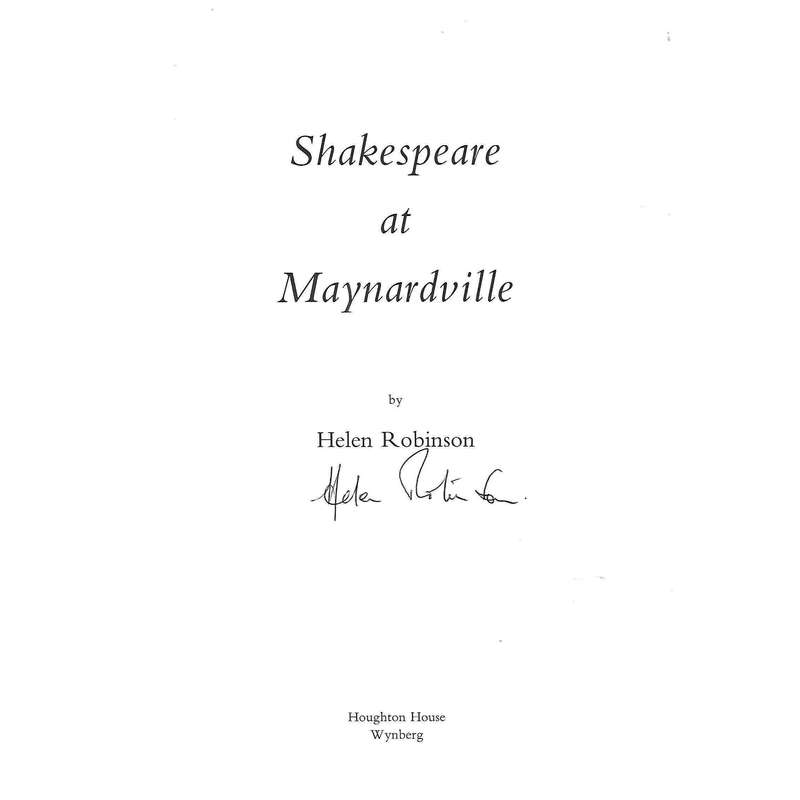 Shakespeare at Maynardville (Signed by Author) | Helen Robinson