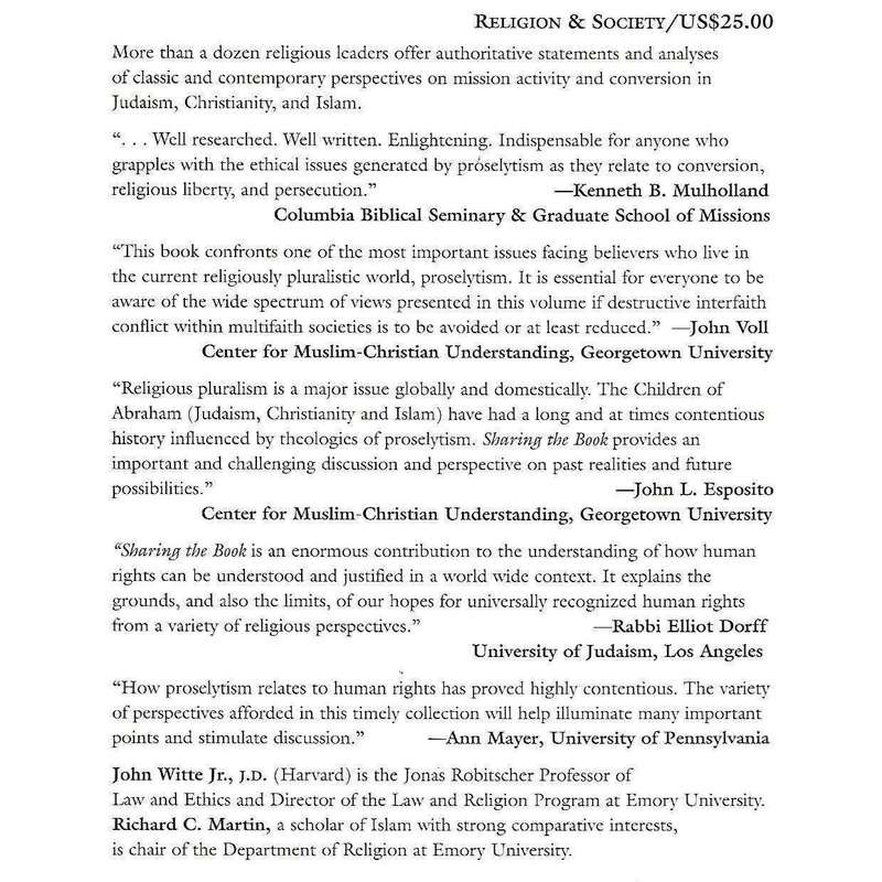Sharing the Book: Religious Perspectives on the Rights and Wrongs of Proselytism | John Witte Jr....